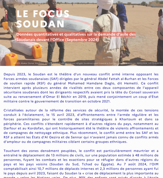 Focus Soudan septembre 2024 1ère page