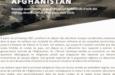 Couverture du focus Afghanistan - août 2023